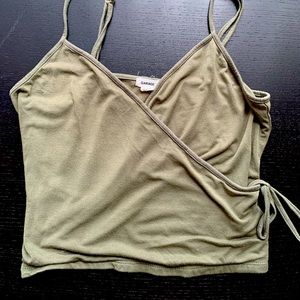 Garage army green crop top